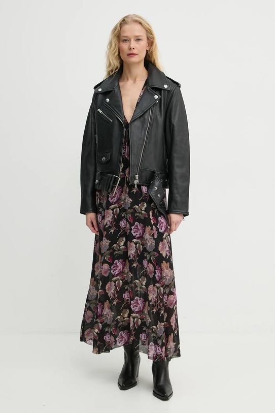 Stand Studio geaca ramones de piele ICON Biker Jacket 61792.7030 negru AW24