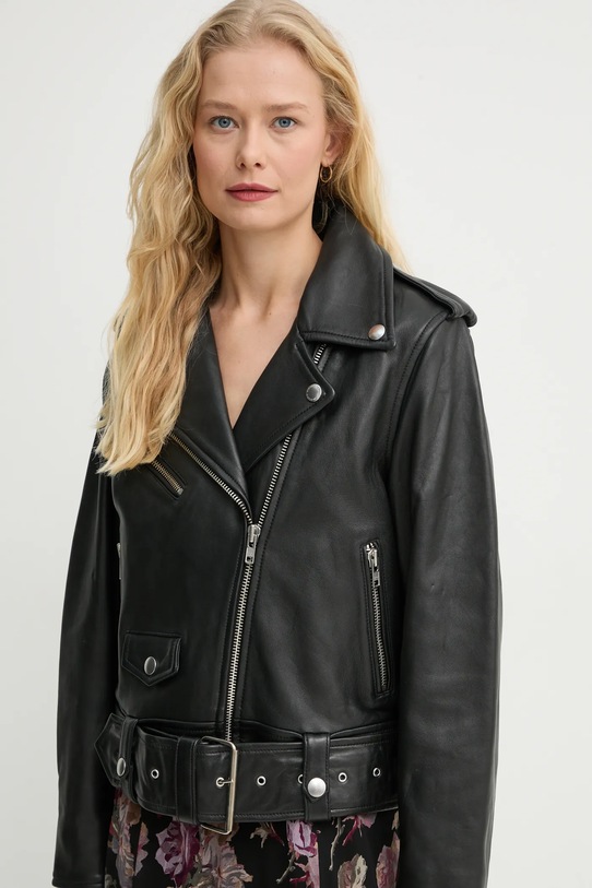 Kožený křivák Stand Studio ICON Biker Jacket černá 61792.7030