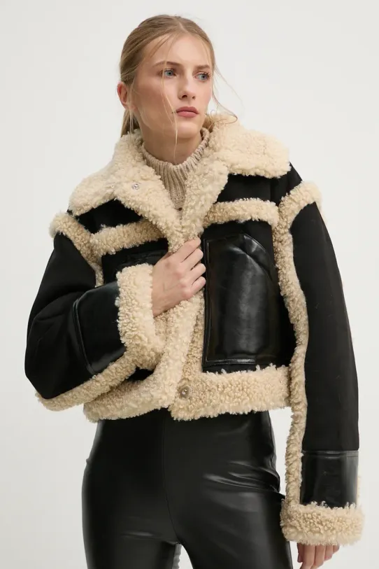 Μπουφάν Stand Studio Edith Jacket oversize μαύρο 61950.9077