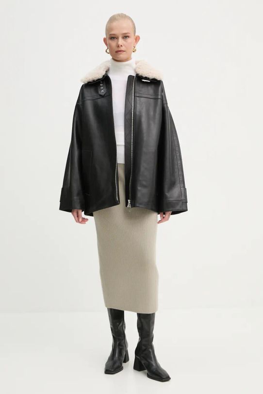 Stand Studio giacca in pelle Emelia Jacket 62271.7540 nero AW24