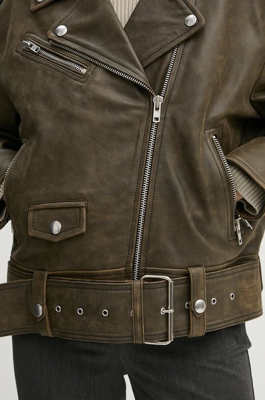 Kožený křivák Stand Studio Irene Jacket 62273.7680 zelená