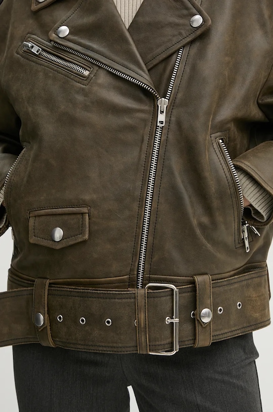 Kožený křivák Stand Studio Irene Jacket 62273.7680 zelená