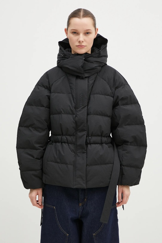 GANNI kurtka puchowa Tech Seersucker Oversized Puffer Jacket pozostałe czarny F9496