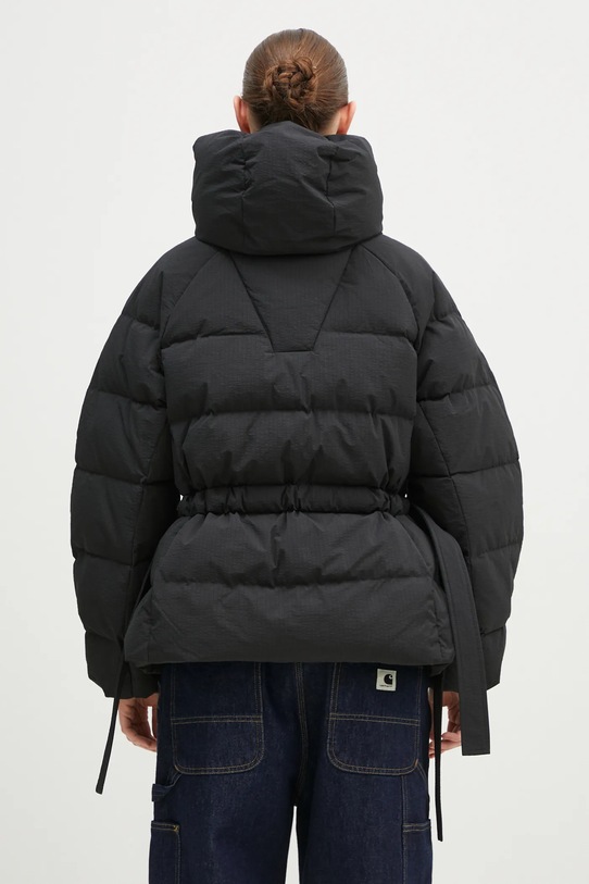 Odzież GANNI kurtka puchowa Tech Seersucker Oversized Puffer Jacket F9496 czarny