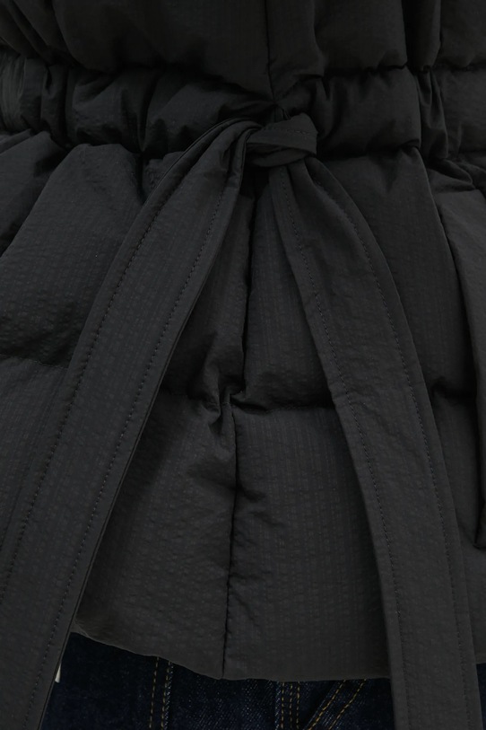 GANNI kurtka puchowa Tech Seersucker Oversized Puffer Jacket F9496 czarny