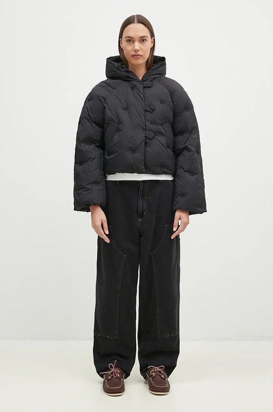 GANNI down jacket Nylon Tech Puffer Short Jacket F9546