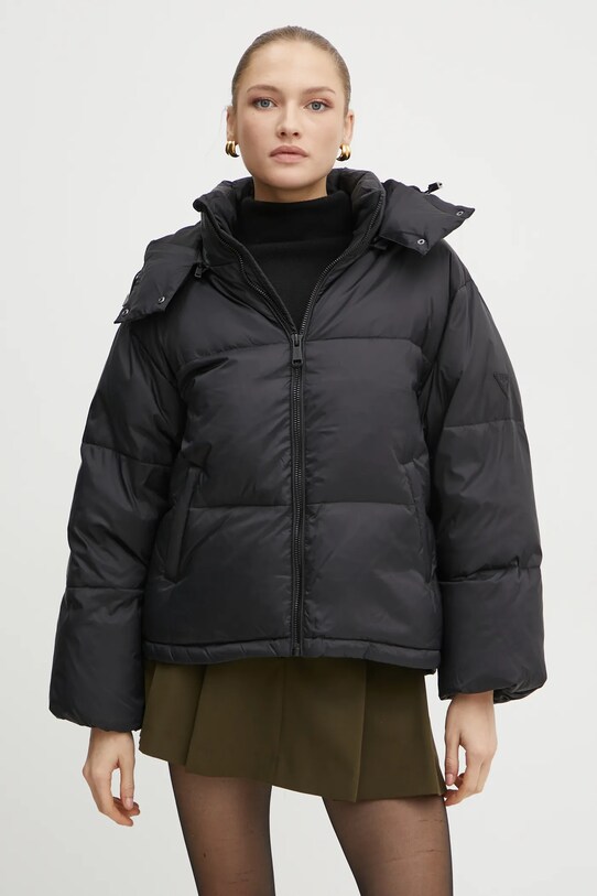 Пухова куртка Guess з утепленням чорний W3BL91.WG0V0