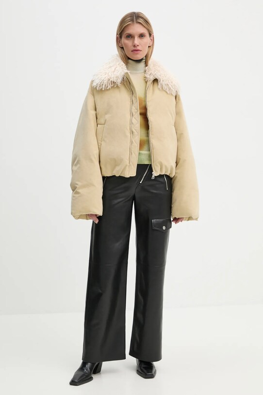 Пуховая куртка Nanushka ZACHARIE NU24FWOW45873 бежевый AW24