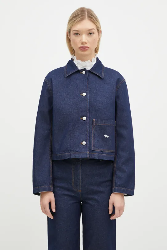 Maison Kitsuné denim jacket Denim Cropped non-insulated navy MW02113WW0081