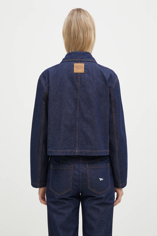 Clothing Maison Kitsuné denim jacket Denim Cropped MW02113WW0081 navy