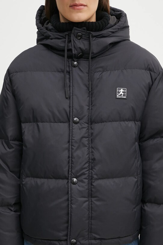 Sporty & Rich geacă Running Hooded Down negru OW020514141BA01