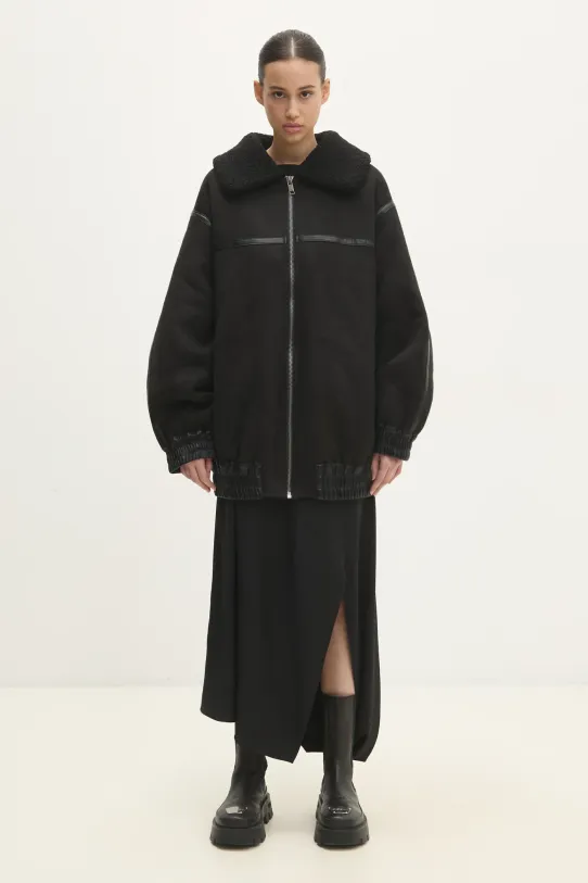 Jakna Rotate Oversized Bomber bez tople podstave crna 113189100