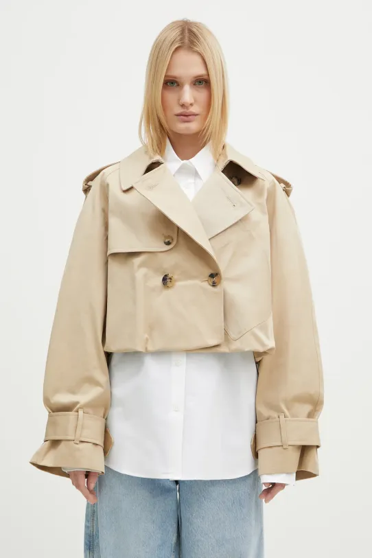 JW Anderson trencz Cropped Trench Coat bez kaptura beżowy JK0341.PG1651.031