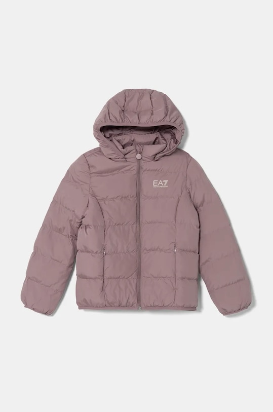 Dječja jakna EA7 Emporio Armani s kapuljačom ljubičasta 8NFB08.FNF8Z