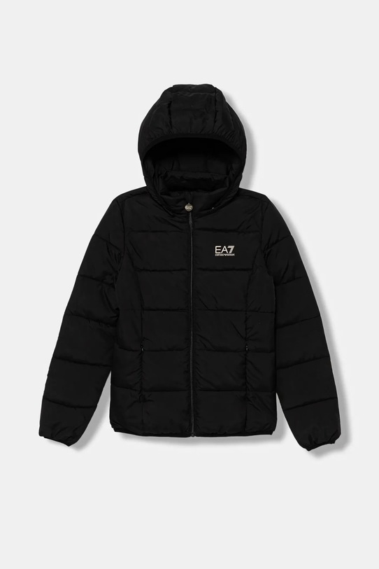 Detská bunda EA7 Emporio Armani jemné zateplenie čierna 8NFB08.FNF8Z