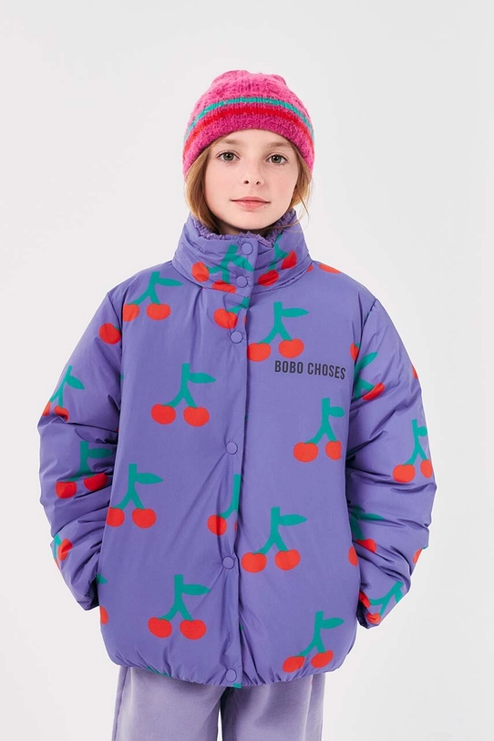 Bobo Choses giacca per bambini Cherry foderato violetto 224AC133