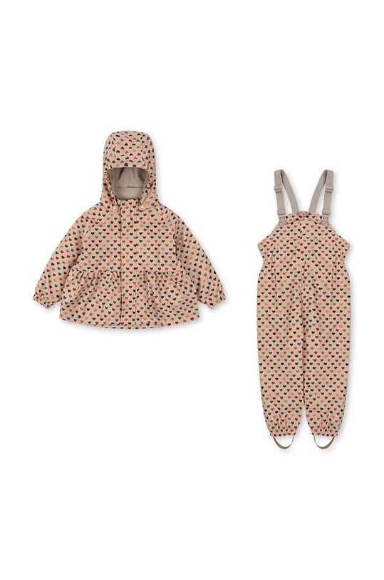 Дитячий протидощовий комплект Konges Sløjd RAINY PALME SET GIRL з капюшоном помаранчевий KS101287