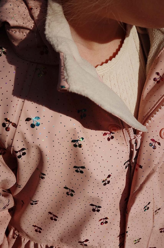 DÍVKA Dětský nepromokavý set Konges Sløjd RAINY PALME SET GIRL KS101287 růžová