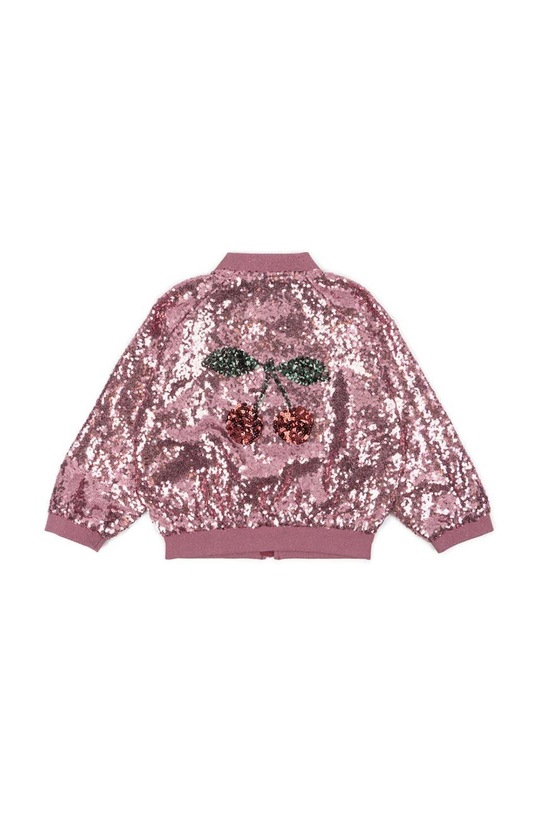 Dziewczynka Konges Sløjd kurtka bomber dziecięca STARLA SEQUIN JACKET KS101690 różowy