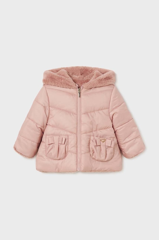 Mayoral kurtka dwustronna dziecięca 2480.4A.Baby.9BYH różowy AW24