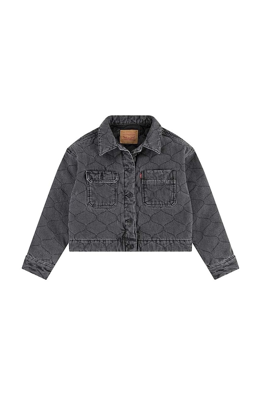 Дитяча джинсова куртка Levi's QUILTED TRUCKER JACKET без підкладки сірий 4EL097