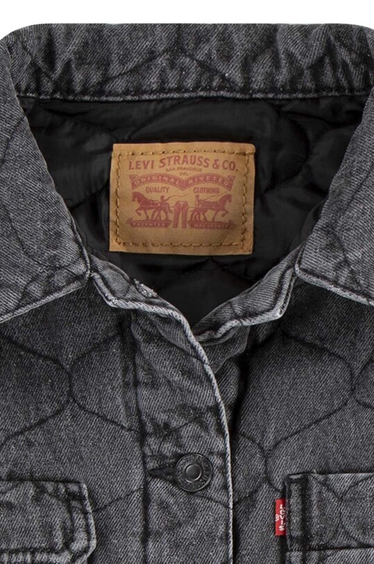 Девочка Детская джинсовая куртка Levi's QUILTED TRUCKER JACKET 4EL097 серый