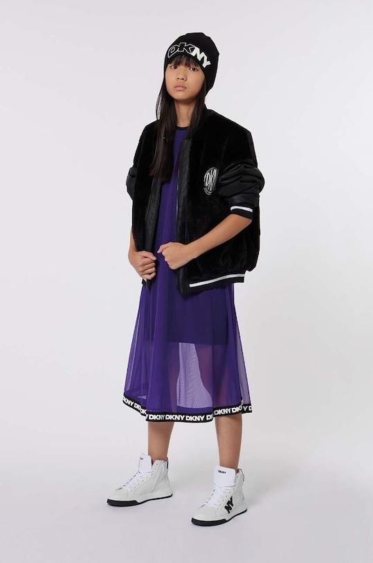 Dkny geaca bomber pentru copii negru D60237.126.150