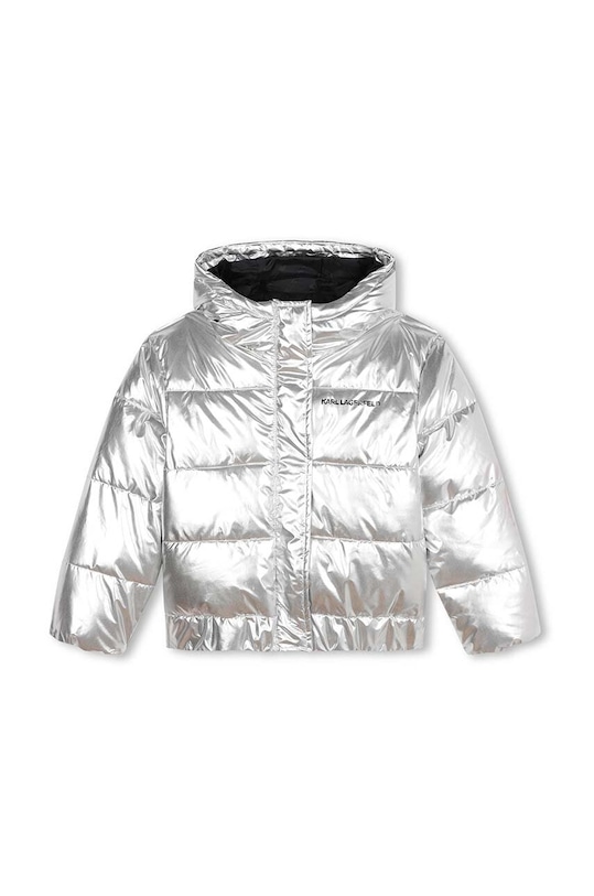 Detská bunda Karl Lagerfeld Z30233.156.162 strieborná AW24