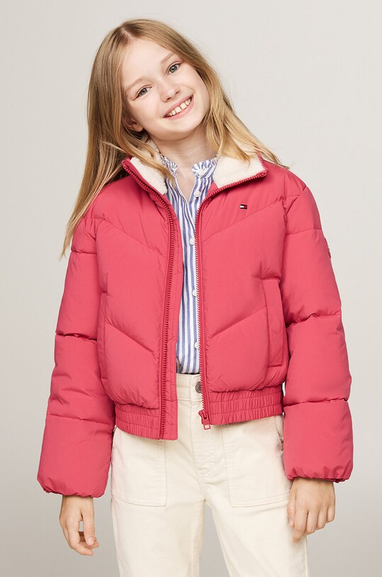 Tommy Hilfiger kurtka dziecięca bez kaptura różowy KG0KG08160.9BYH.