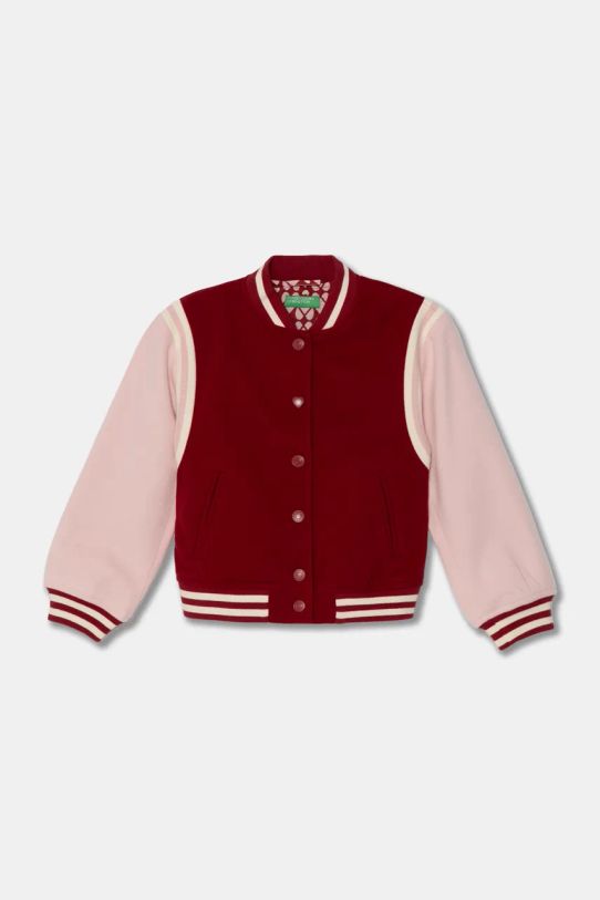 Dječja bomber jakna s dodatkom vune United Colors of Benetton bez tople podstave bordo 20PYCN04P.G.Seasonal