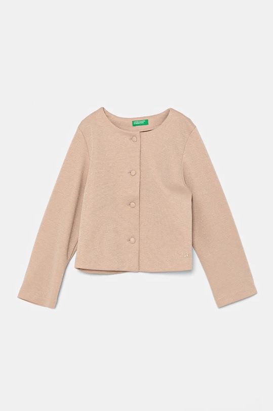 United Colors of Benetton cardigan per bambini a maglia fine beige 2SQBGN03F.P.Seasonal