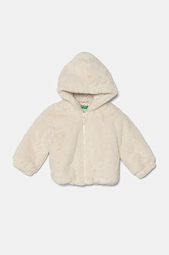 Детско яке United Colors of Benetton изкуствен косъм бежов 2A4SGN03G.P.Seasonal