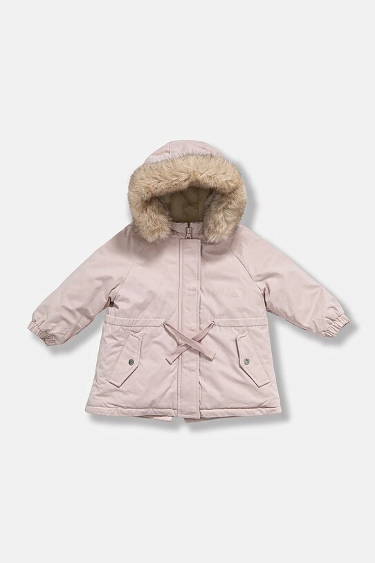 Дитяча парка United Colors of Benetton з капюшоном рожевий 2S6BGN036.P.Seasonal