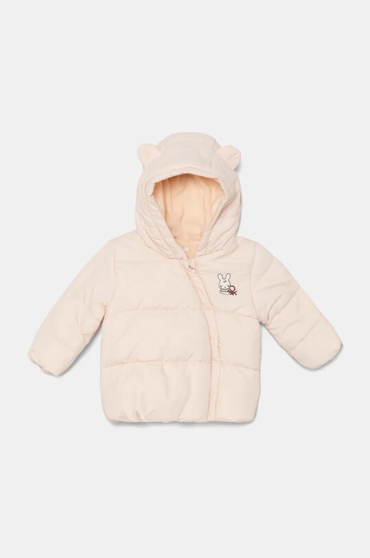 Jakna za bebe United Colors of Benetton s kapuljačom roza 2WU0AN00U.G.W.Seasonal