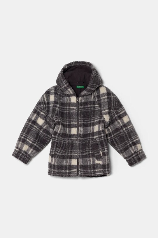Детская куртка United Colors of Benetton с капюшоном серый 29J8CN05O.G.Seasonal