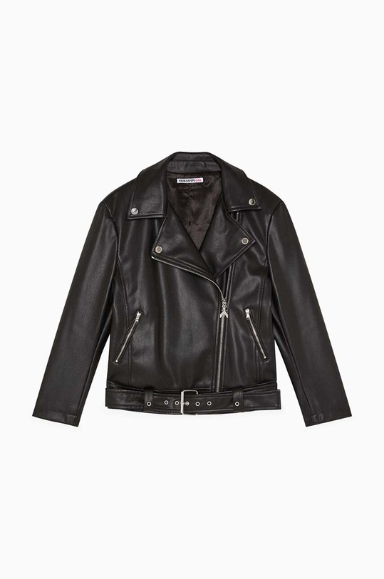 Παιδικά δερμάτινα μπουφάν Patrizia Pepe E014 7O0031 μαύρο AW24