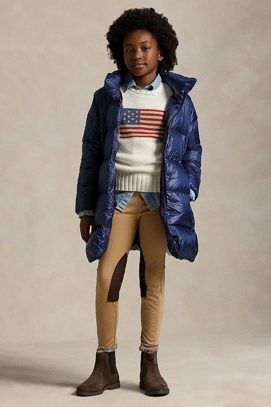 Παιδικό μπουφάν με πούπουλα Polo Ralph Lauren 313940329004 μπλε