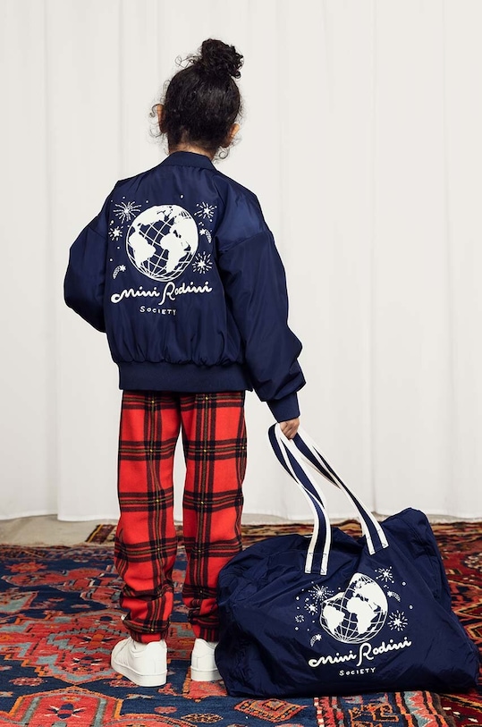 Mini Rodini geaca bomber pentru copii cu captuseala bleumarin 2471011260