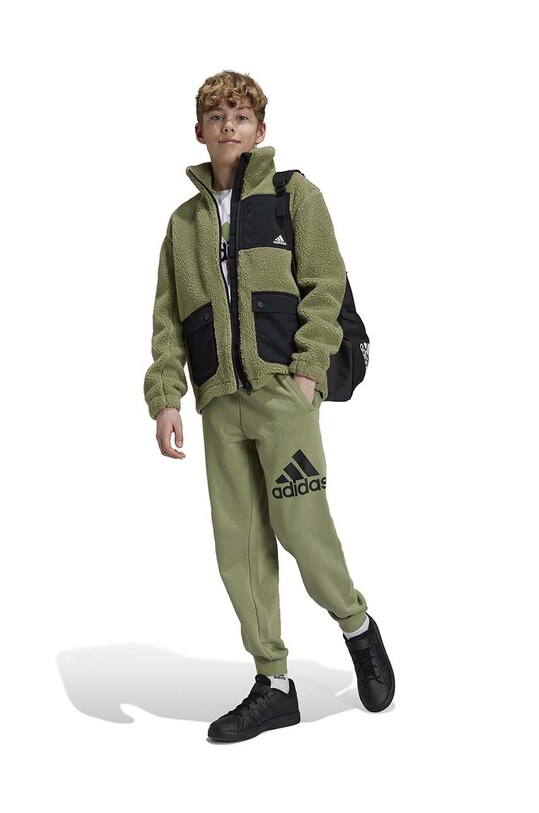 adidas hanorac polar pentru copii J SHERPAKT uni verde IY6913