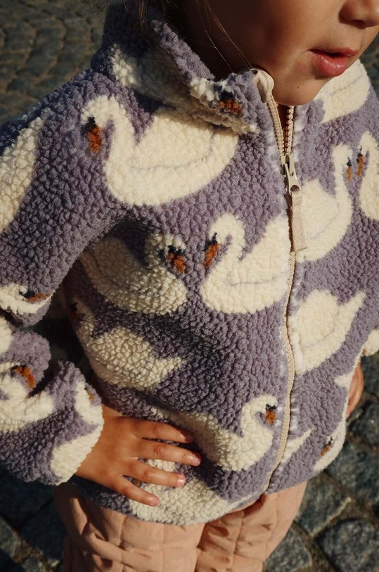 Dětská bunda Konges Sløjd JODY TEDDY JACKET GRS s podšívkou modrá KS101242