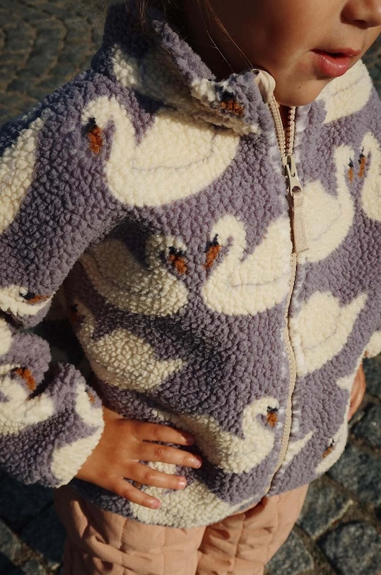 Dětská bunda Konges Sløjd JODY TEDDY JACKET GRS s podšívkou modrá KS101242