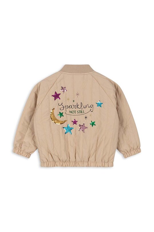 Дитяча куртка-бомбер Konges Sløjd JUNO SEQUIN BOMBER JACKET з підкладкою бежевий KS101250