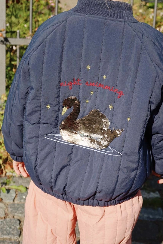 Konges Sløjd kurtka bomber dziecięca JUNO SEQUIN BOMBER JACKET bez kaptura granatowy KS101250