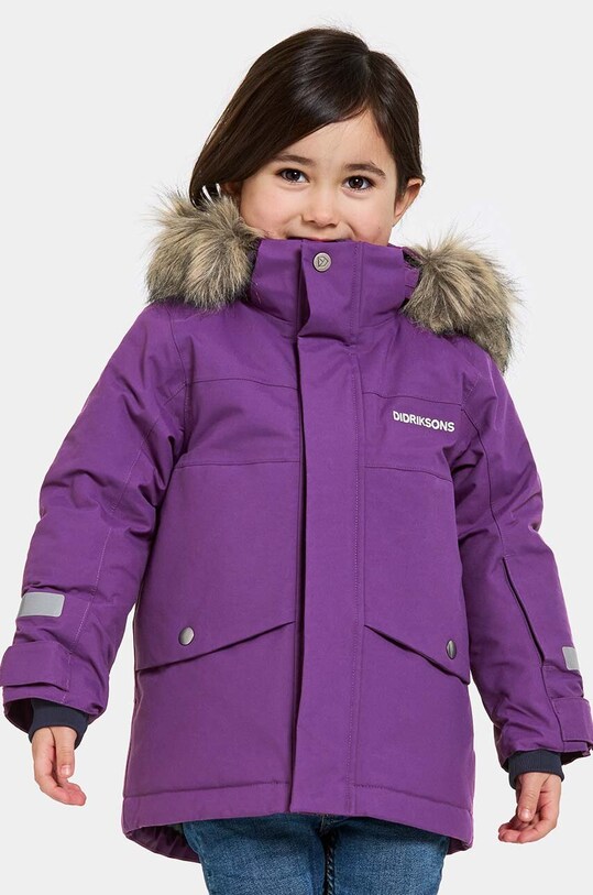 Детская куртка Didriksons BJÄRVEN KIDS PARKA с утеплением фиолетовой 505470