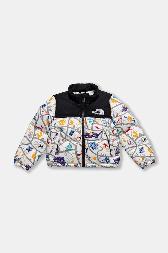 Dětská péřová bunda The North Face KID 1996 RETRO NUPTSE JACKET s podšívkou béžová NF0A82TS4FO1