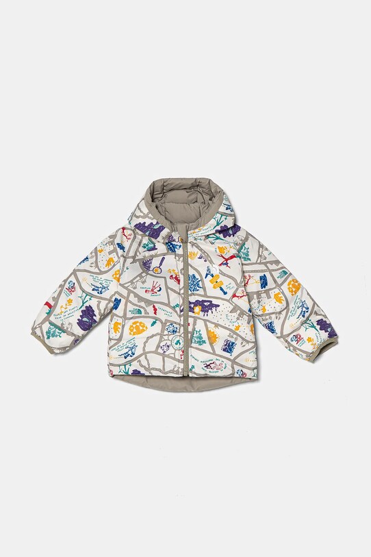 The North Face jachetă pentru copii cu două fețe BABREVERSIBLE PERRITO HOODED JACKET NF0A88W31I41 gri AW24