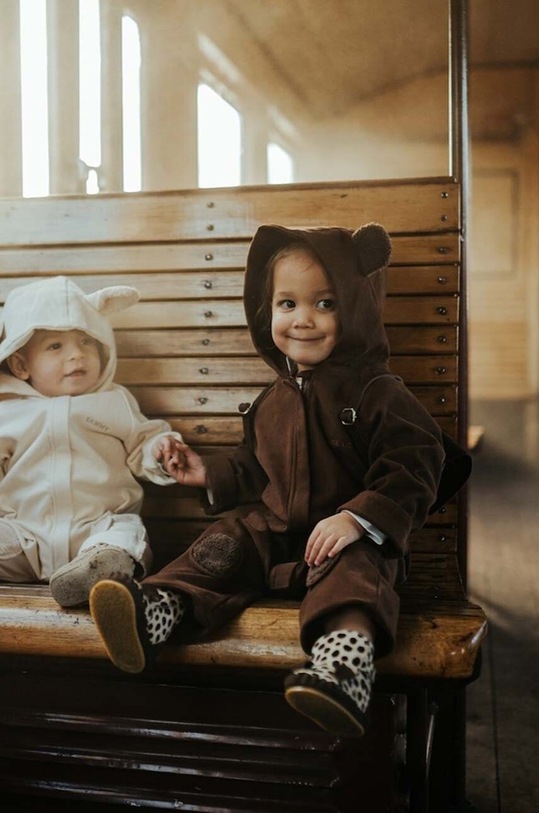 Donsje tuta neonato Lonik Jumpsuit Bear transitorio marrone 4084401.