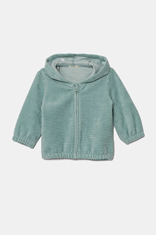 United Colors of Benetton bluza niemowlęca z kapturem turkusowy 3MCDA501C.W.Seasonal