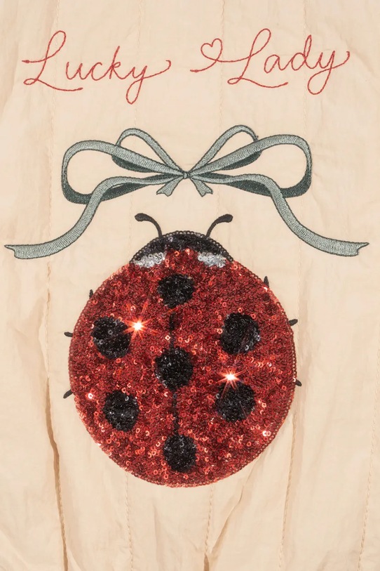 Konges Sløjd geacă bomber pentru copii JUNO SEQUIN BOMBER JACKET bej KS102220