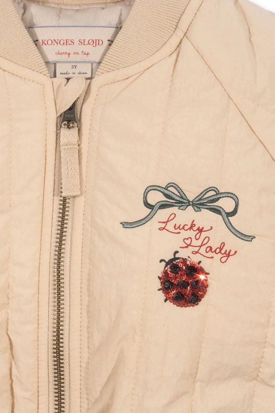 Konges Sløjd geacă bomber pentru copii JUNO SEQUIN BOMBER JACKET KS102220 bej